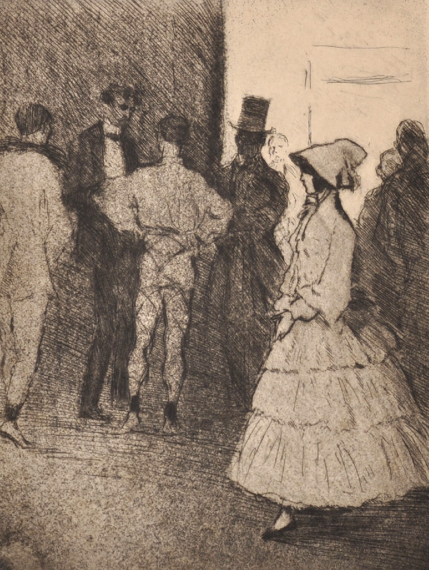 Ernst Oppler (1867-1929) German. Figures in Conversation, Etching, Signed and Numbered 13-50 in