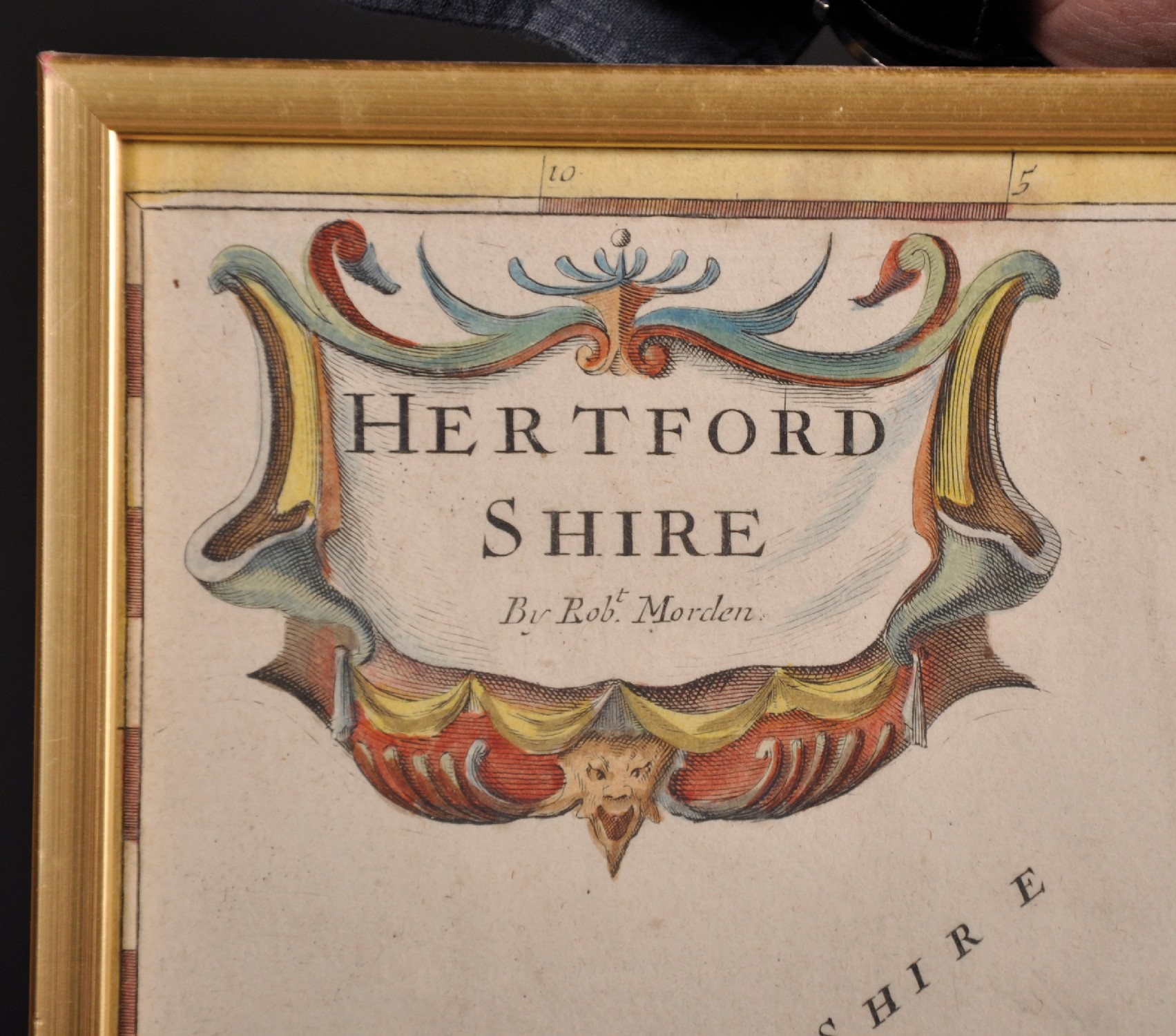 Robert Morden (c. 1650-1703) British. "Hertford Shire [sic]", Map, 14.5" x 17". - Image 3 of 4