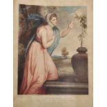 After George Romney (1734-1802) British. "Sensibility", Engraving, Unframed, overall 14.5" x 11",