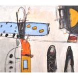 20th Century English School. "In the Deep End, Newlyn", an Abstract, Oil on Artist's Board,