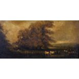 B...Lelarey (19th Century) Dutch. A River Landscape, with Cattle watering, Oil on Panel,