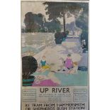 After George Sheringham (1884-1937) British. "Up River", a Poster, 28.5" x 17.75".