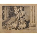 William Holman Hunt (1827-1910) British. "The Father's Leave-Taking", Etching, Signed with