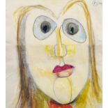 Bernard Meadows (1915-2005) British. "Yellow Face, circa 1939", Mixed Media, Signed with Initial and