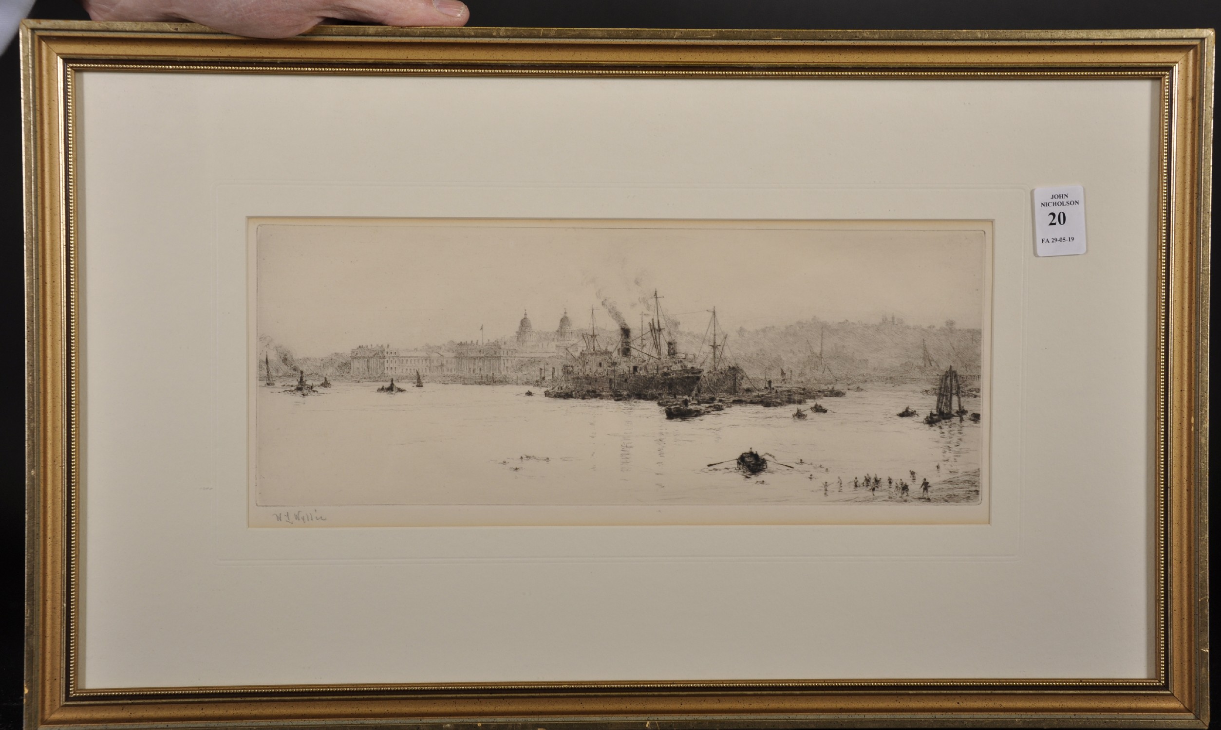 William Lionel Wyllie (1851-1931) British. "Sugar Boats off Greenwich", Etching, Signed in Pencil, - Image 2 of 4