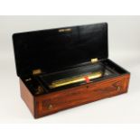 A SUPERB 19TH CENTURY SWISS MUSICAL BOX, in excellent condition, in a rosewood case, the lid