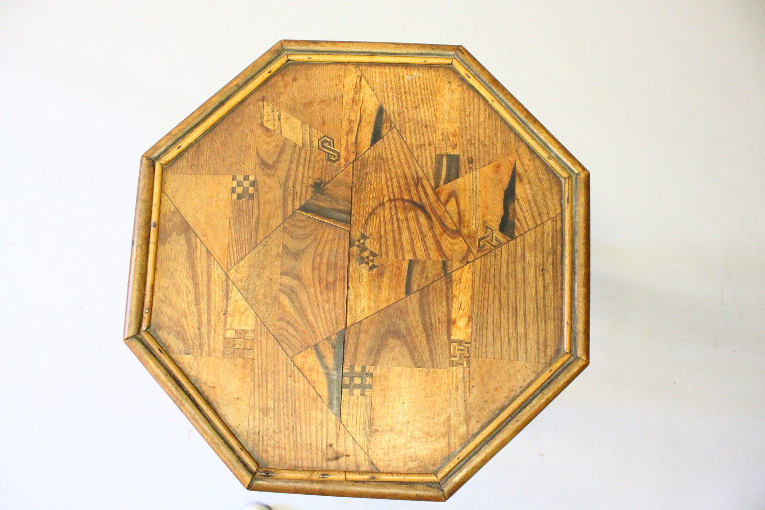 A 1920'S JAPANESE OCTAGONAL TOP BAMBOO TYPE TABLE. 49cms wide. - Image 2 of 6