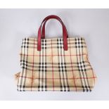 A BURBERRY CHECK BAG, in outer bag.