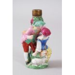 A SAMSON PORCELAIN SCENT BOTTLE, "YOUNG LOVERS". 6.5cms high.