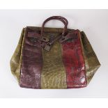 A COLOMBO VIA DELLA SPIGA GREEN AND MAROON BAG, in outer bag.