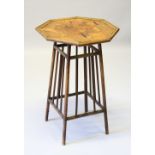 A 1920'S JAPANESE OCTAGONAL TOP BAMBOO TYPE TABLE. 49cms wide.