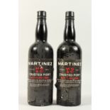 MARTINEZ CRUSTED PORT, bottled 1986, two bottles.