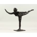 AFTER E. DEGAS (1834-1917) FRENCH A BRONZE BALLERINA. Signed Degas, 4/8, with foundry stamp. 27cms