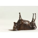 AFTER P. PICASSO (1881-1973) SPANISH A BRONZE SPANISH BULL. Signed Picasso. 26cms long x 14cms