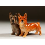 A ROYAL DOULTON SCOTTISH TERRIER, K18 and A ROYAL DOULTON "WELSH CORGI" PORCELAIN DOG, K16.