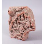 AN EARLY INDIAN CARVED SOAPSTONE FRAGMENTS. 14cms x 15cms.