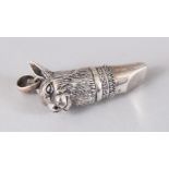 A NOVELTY SILVER BUNNY WHISTLE.