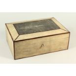 A SUPERB LARGE SHAGREEN COVERED HUMIDOR, the top and sides with light grey shagreen and dark grey