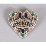 A CHANEL HEART SHAPED BROOCH.