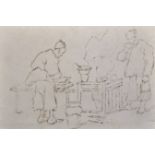 Attributed to George Chinnery (1774-1852) British. A Study of Oriental Gentlemen preparing Food,