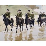 John Yardley (1933- ) British. "Returning of the Troops", Soldiers on Horseback, Watercolour, Signed