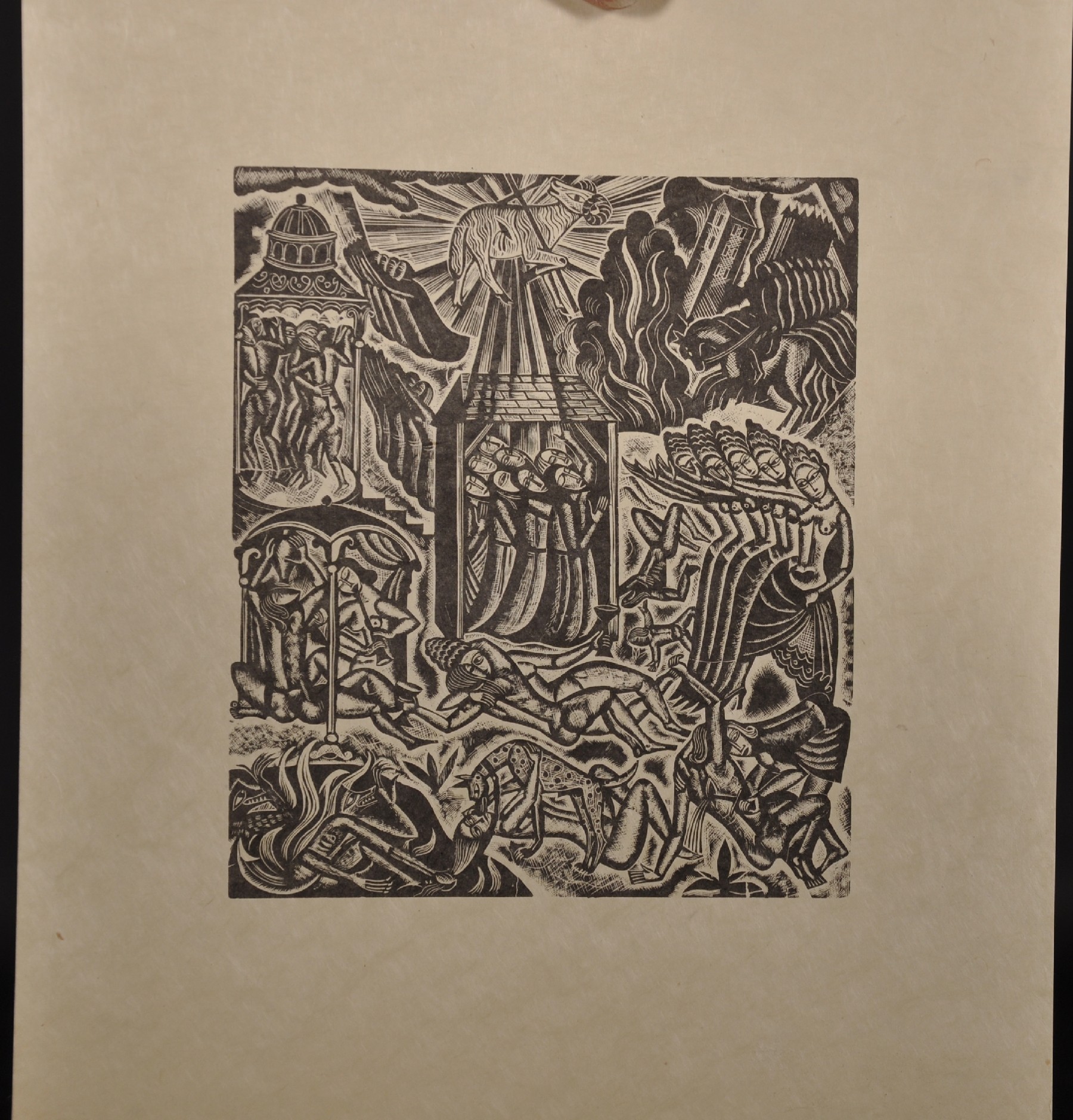 20th Century English School. A Mother and Child, Woodblock, Unframed, 4.5" x 4", and a large - Image 5 of 5