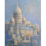 Pauline Fazakerley (20th Century) British. "Towards Sacre Coeur, Paris", Watercolour, Signed, and
