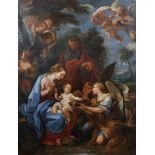 After Giuseppe Bartolomeo Chiari (1654-1724) Italian. "The Rest on the Flight into Egypt", Oil on