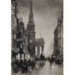 Percy Robertson (1869-1934) British. "St Martin's Lane", Etching, Signed in Pencil, Unframed, 10"