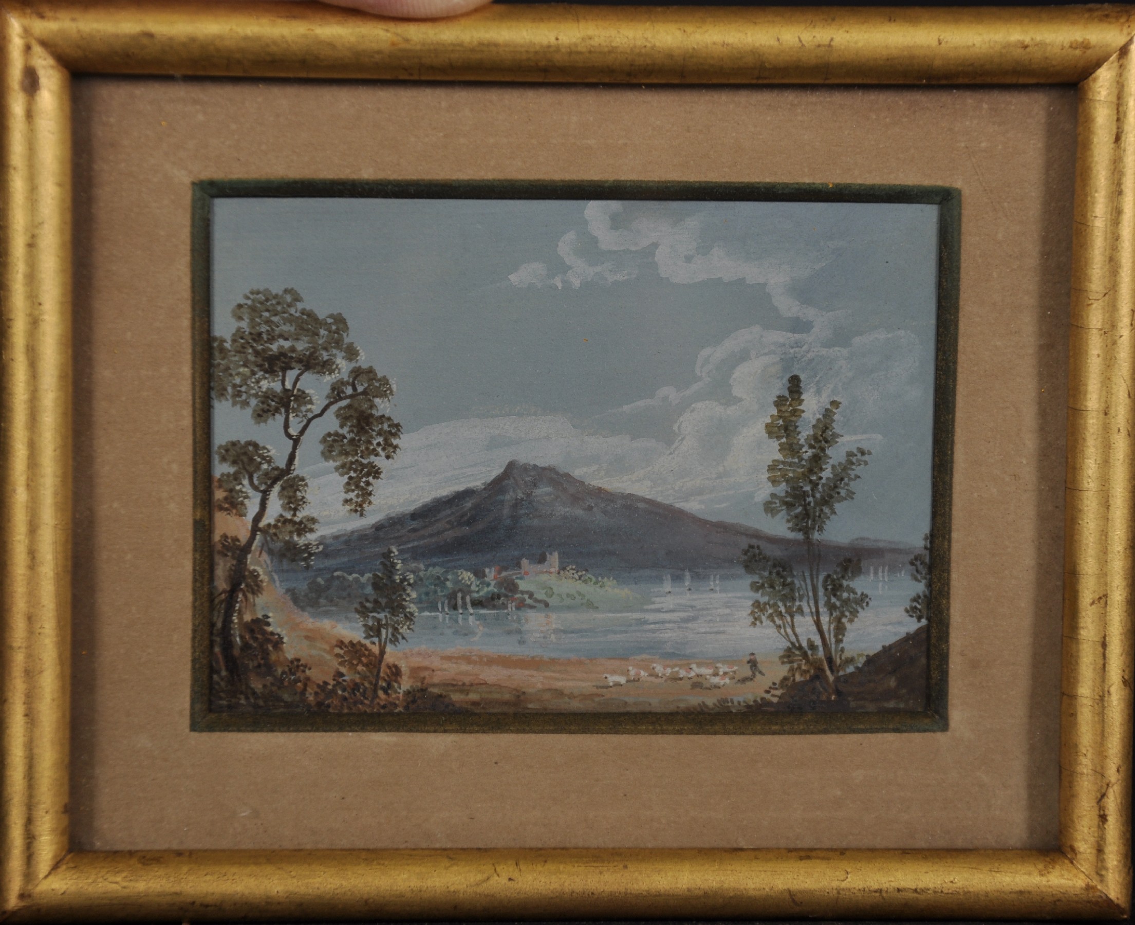 19th Century Italian School. A Mountainous River Landscape, Gouache, 2.5" x 3.25", and the companion - Image 3 of 5