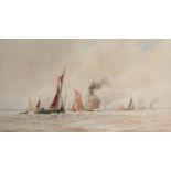 William Stephen Tomkin (1861-1940) British. "Outward Bound", a Shipping Scene, Watercolour, Signed