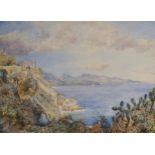 Follower of Edward Lear (1812-1888) British. An Italian Coast Scene, Watercolour, 13.25" x 19.75".