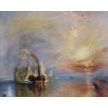 After Joseph Mallord William Turner (1775-1851) British. "The Fighting Temeraire", Pastel, 20.5" x