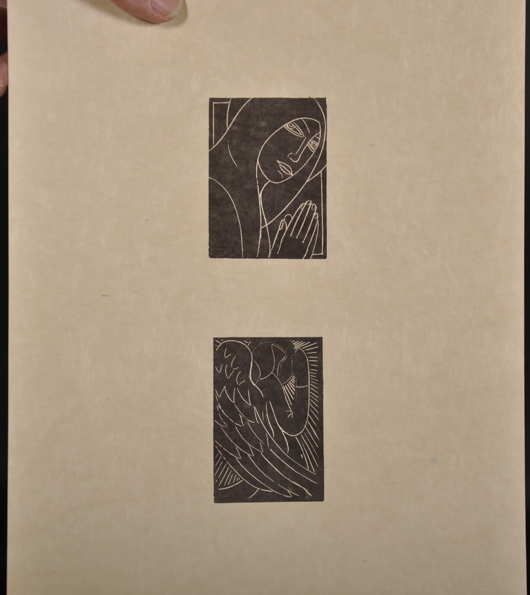 20th Century English School. A Mother and Child, Woodblock, Unframed, 4.5" x 4", and a large - Image 3 of 5
