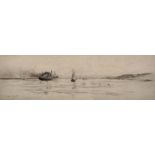 Percy Robertson (1869-1934) British. A Shipping Scene, Etching, Signed in Pencil, Unframed, 3.5" x
