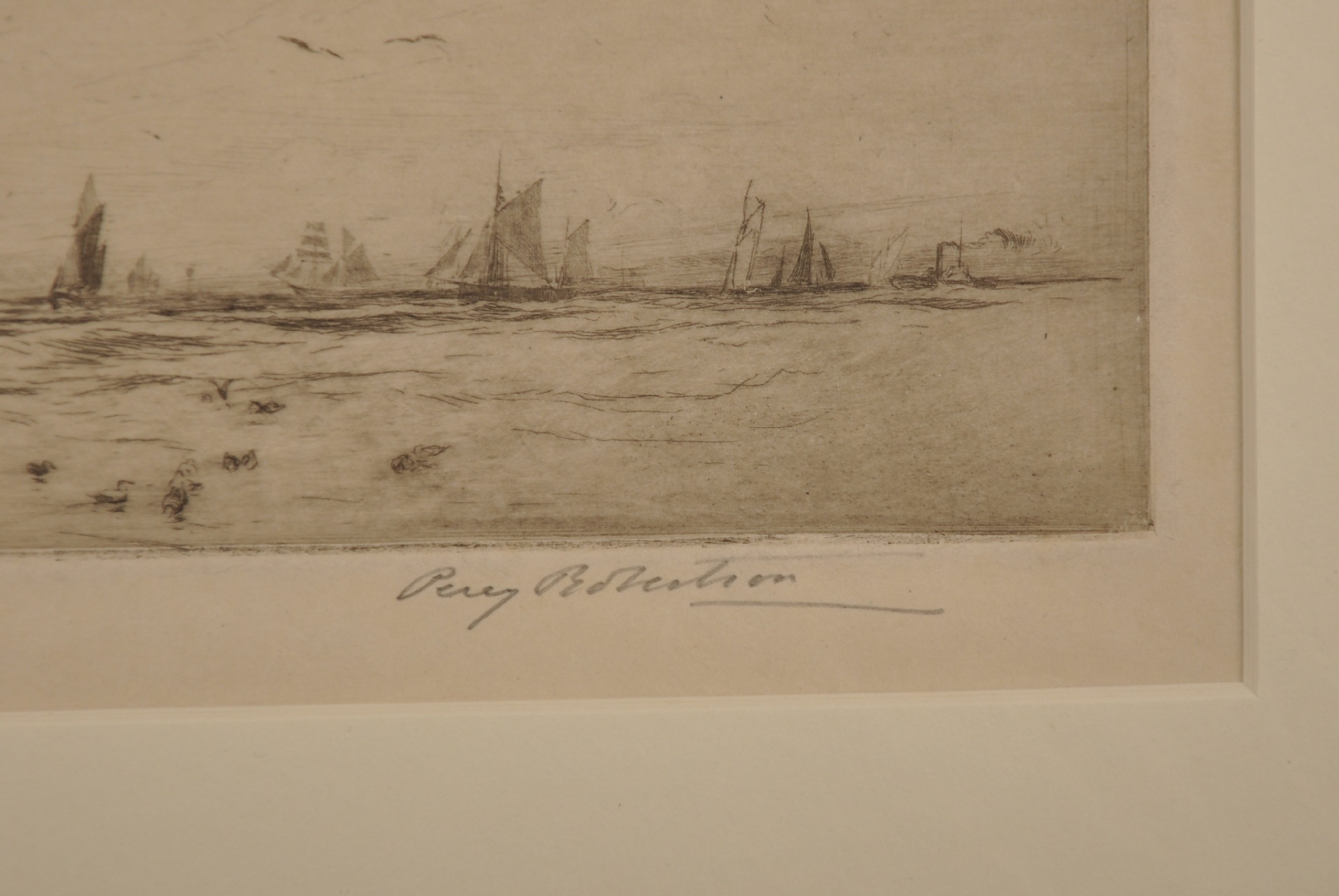 Percy Robertson (1869-1934) British. A Shipping Scene, Etching, Signed in Pencil, Unframed, 3.5" x - Image 5 of 5