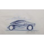 Pietro Psaier (1936-2004) Italian. 'Concept Designs', Study of a Car, Lithograph, Signed and Dated
