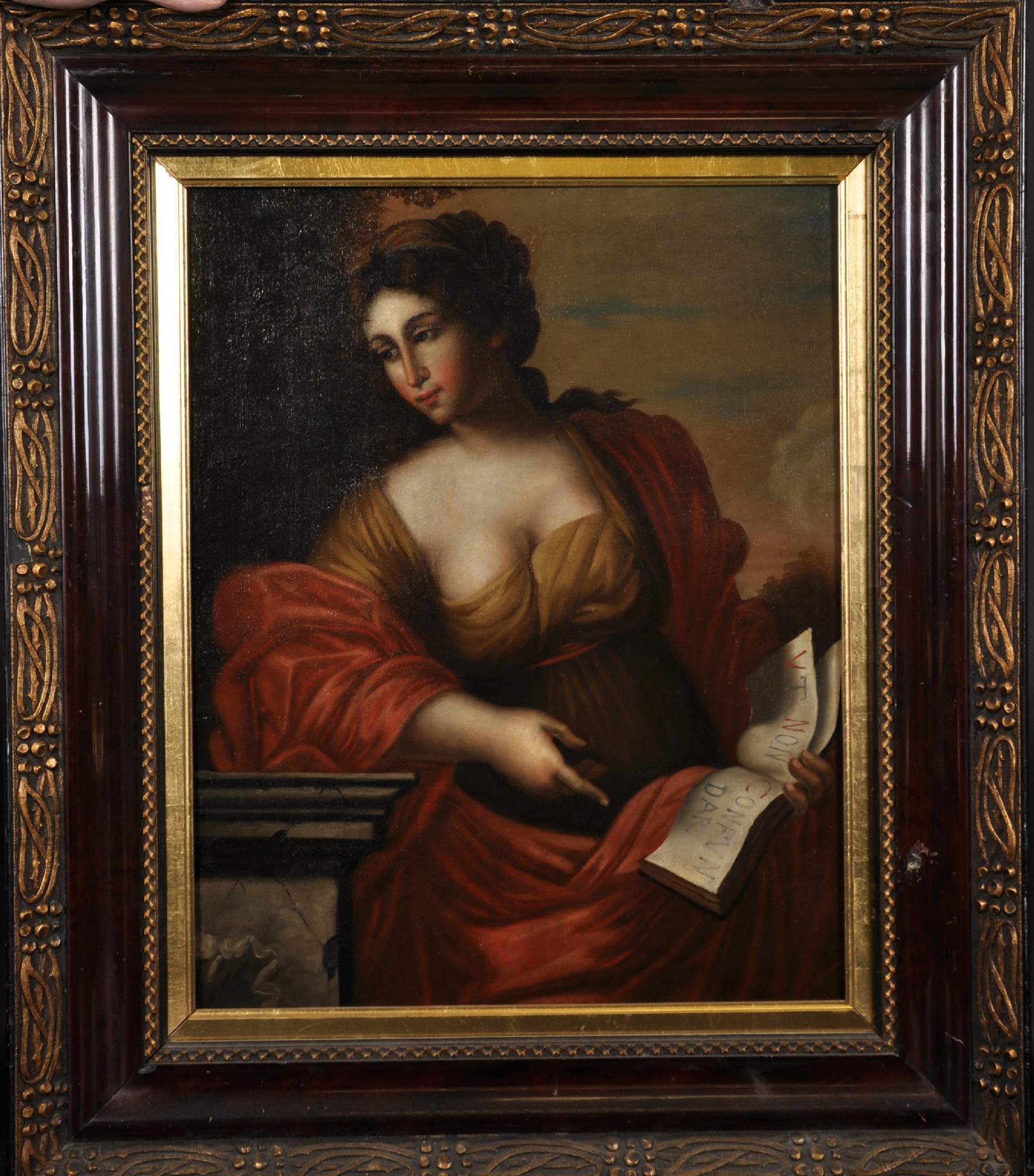 After Giovanni Francesco Romanelli il Viterbese (1610-1662) Italian. A Sibyl, Oil on Canvas, 20.5" x - Image 2 of 3