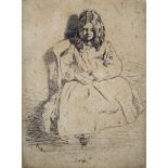 James Abbot McNeill Whistler (1834-1903) British. "Annie", "Annie Seated", Etching, Inscribed on a