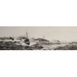 William Lionel Wyllie (1851-1931) British. "Royal Navy Torpedo Boats and Destroyers", Etching,