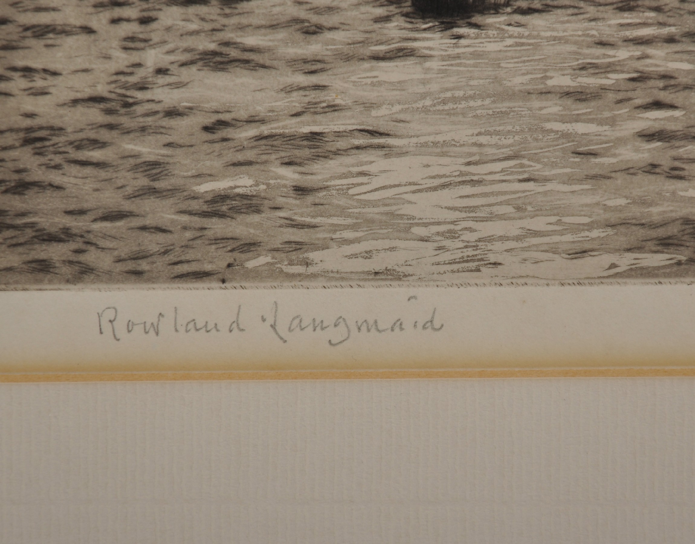 Rowland Langmaid (1897-1956) British. "Summer Sir ?", Etching, Signed in Pencil, 7.75" x 6". - Image 3 of 4