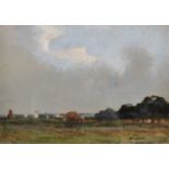 Albert Ernest Bottomley (1873-1950) British. "Nr Ludham (Norfolk)", with a Harvesting Scene, Mixed