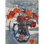 Richard Bawden (1936- ) British. "Nasturtiums", Etching in Colours, Signed, Inscribed and Numbered