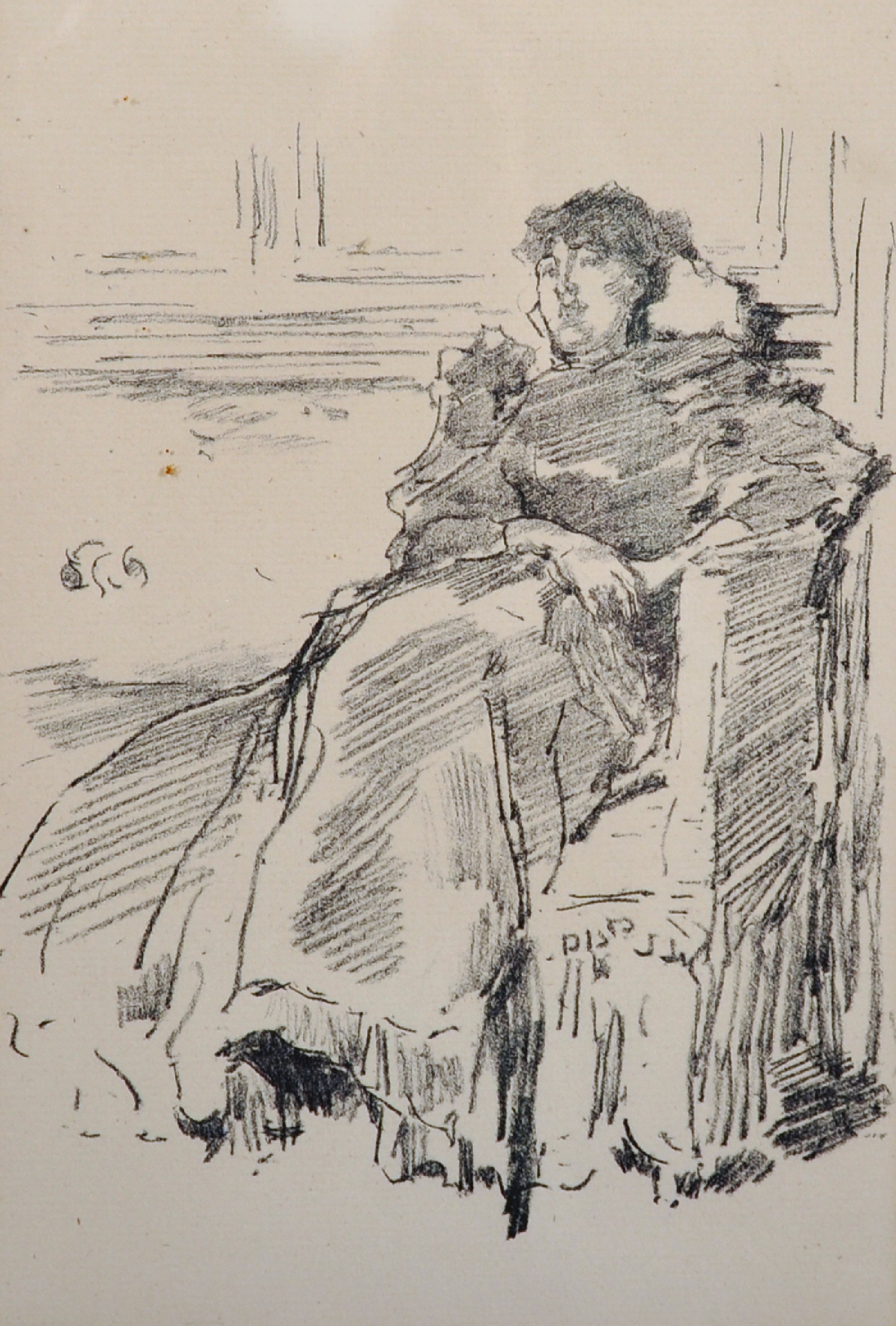 James Abbot McNeill Whistler (1834-1903) British. "La Robe Rouge", Lithograph, Inscribed on a