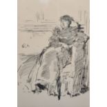 James Abbot McNeill Whistler (1834-1903) British. "La Robe Rouge", Lithograph, Inscribed on a