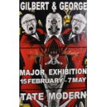 Gilbert and George (20th - 21st Century) British. "Major Exhibition Tate Modern", Poster, Signed