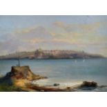 19th Century English School. A Coastal Scene, Oil on Board, 5.25" x 7.25".