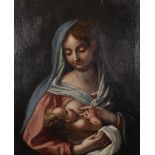 18th Century Italian School. A Madonna and Child, Oil on Canvas, 28.5" x 24".