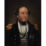 19th Century English School. A Bust Portrait of a Naval Officer, Oil on Panel, 11" x 8.75", together