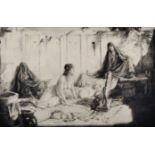 Charles William Cain (1893-1962) British. A Hareem Scene, Etching, Signed and Inscribed '13.77.',